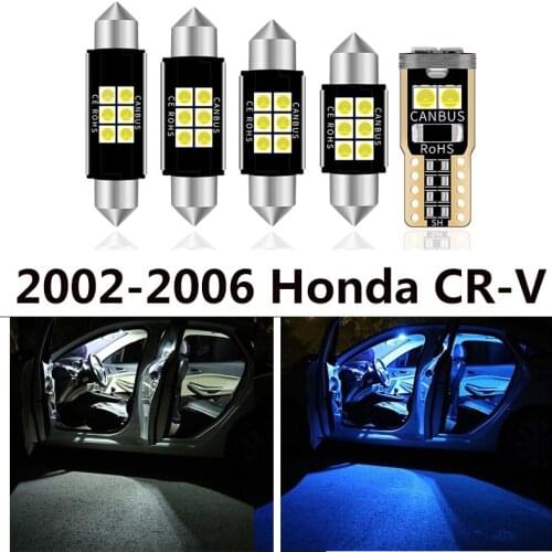 9pcs Car White Interior LED Light Bulb Package For 2002-2006 Honda CR-V Replacement Map Dome License Lamp Car Light Accessories