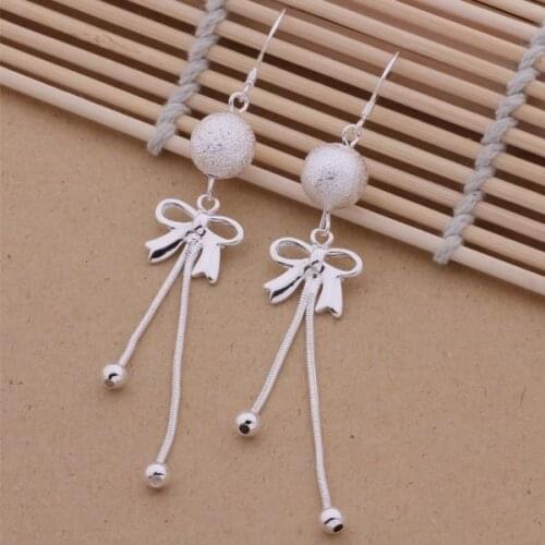 AE537 Hot sterling earrings , fashion jewelry , The spherical tie /coyalgfa azaajqha silver color