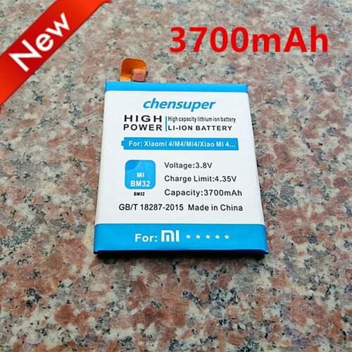 NEW BM32 3700mAh Phone Battery For xiaomi mi 4 M4 mi4 Mobile Replacement Rechargeable Battery