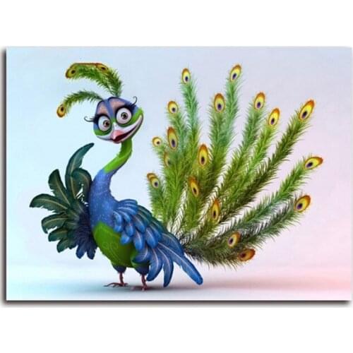 Cute Cartoon Diy 5D Diamond Embroidery Peacock Paintings Rhinestone Decoration Square Drill Cross-Stitch Mosaic Foamiran