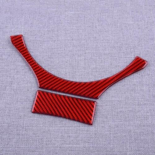 2pcs Car Red Carbon Fiber Steering Wheel Chin Panel Cover Trim Fit for LEXUS IS250 IS300 IS350 2018 2017 2016 2015 2014