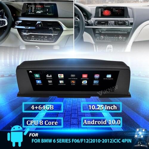 10.25" Android 10.0 Car DVD Multimedia Player For BMW 6 Series F06/F12 2010-2012 CIC 4PIN GPS Navigation IPS Touch Screen