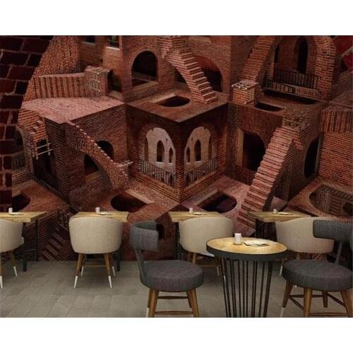 Beibehang Custom wallpaper 3D stereo modern personality architecture wall restaurant bar decoration mural papel de parede 3d