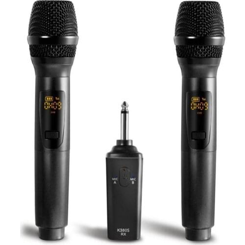 Bluelans 2pcs K380s Portable Wireless Mic Karaoke Ktv Party Music Singing Microphones Dynamic Rechargeable Microphone Home