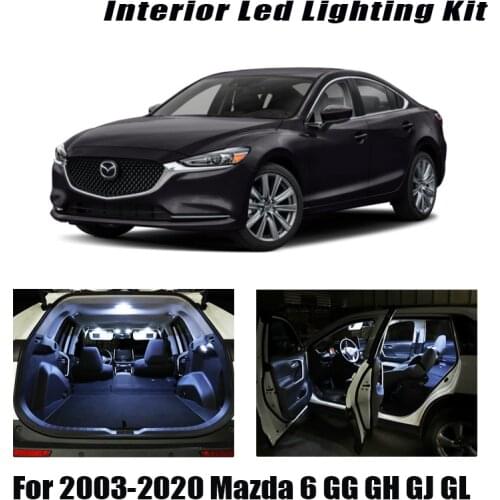 Canbus For Mazda 6 GG GH GJ GL Sedan Hatch 2003-2020 Vehicle LED Interior Dome Map Trunk Light Upgrade Kit Car Lamp