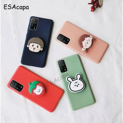 For Xiaomi Mi 10T Case 3D DIY Cute Cartoon Silicone Phone Case For Xiaomi Mi 10T Pro Stand Holder Soft Matte Back Cover