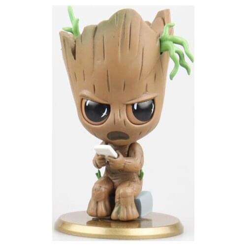 9cm Marvel Avengers Groot in Guardians of The Galaxy Q version shaking head tree man Action Figure Birthday Christmas Gift Toys