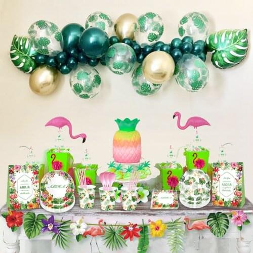 Hawaii Party Luau Flamingo Party Palm Leaf Balloons Jungle Birthday Party Decor Hawaiian Tropical Party Wedding Decorations
