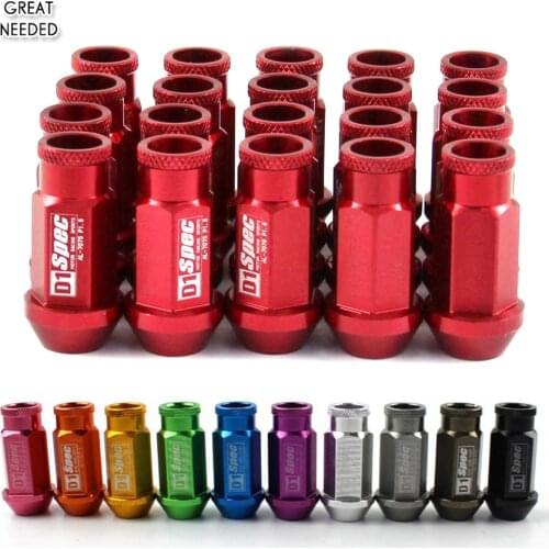 20pcs D1 Auto Wheel Nuts M12x1.5/M12x1.25 Racing 40MM Lightweight Wheel Lug Nuts For Ford Toyota Mitsubishi Nissan Mazda Suzuki