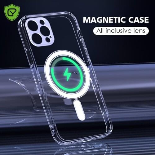 Full Camera protection Magnetic Case For iPhone 12 Pro Max Magnet Clear case with Scratch Proof Hard Back cover lens protector