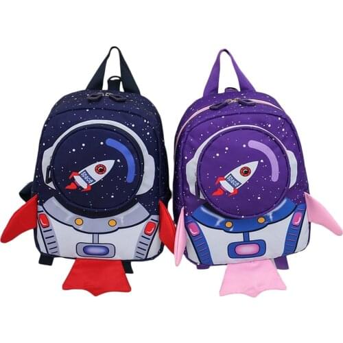 Fashion Toddler Infant Anti-Fall Backpack Baby Boy Girl School Bag Space Rocket Print Kindergarten Backpack Kids Shoulder Bag