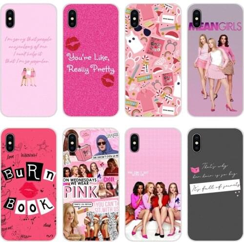 For Samsung Galaxy J1 J2 J3 J4 J5 J6 J7 J8 Plus 2018 Prime 2015 2016 2017 Soft Transparent Cases Cover Burn Book Mean Girls Kiss