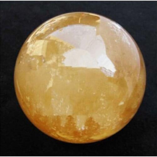 NATURAL CITRINE CALCITE QUARTZ CRYSTAL SPHERE BALL HEALING 48MM+Stand