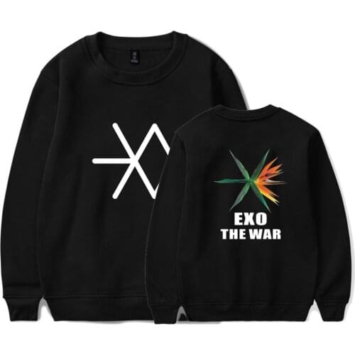NEW FASHION K-POP EXO New Album THE WAR Capless Sweatshirt Women Korea Popular Idol K-pop Mens Capless Sweatshirt Closthes 4XL