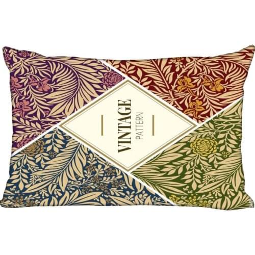ShuanQian Custom William Morris New Pillowcase Rectangle Pillow Cover Zippered Soft No Fade Pillow Cover Christmas Gift