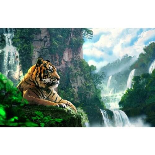 Full Square Diamond 5D DIY Diamond Painting "tiger" Round Full Embroidery Cross Stitch Rhinestone Mosaic Painting Decor