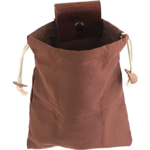 Portable 2021New Leather And Canvas Bushcraft Bag Garden Fruit Picking Bag Outdoor Camping Storage Bag Waist Hanging Tool Bag