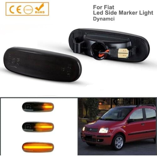 2xDynamic LED Side Marker Light Turn Signal Lamp For Fiat Grande Panda EOV Punto Abarth Doblo Fiorino Idea Linea Car Accessories