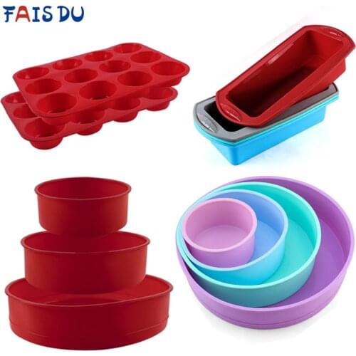 Silicone Baking Mold Pan For Pastry Mold For Baking Silicone Molds Pastry Muffin Round Rectangle Bakery Silicone Mould