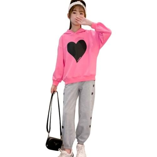 Teen Girls Sport Clothing Sweatshirt + Pants Clothing For Girls Spring Autumn Girls Clothes Set Teenage Childrens Clothing