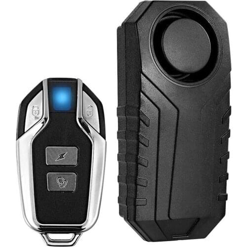 113Db Super Loud Wireless Motorcycle Bicycle Alarm Security Anti-Theft Alarm with Remote Control Waterproof Black