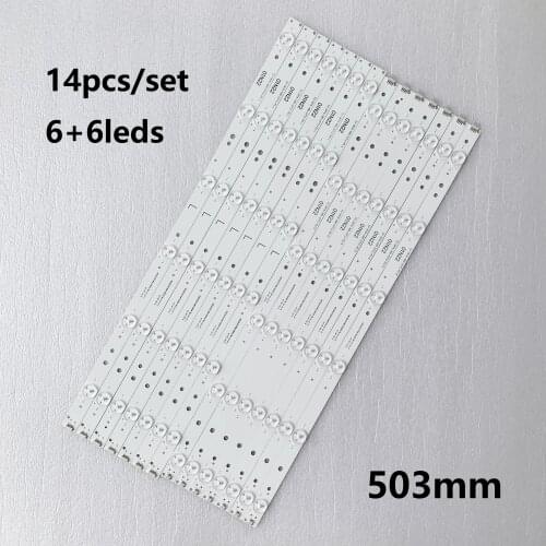 LED backlight strip 6+6leds GJ-2K16-490-D712-P5-L+R for Phil ips 49'' 49PUS6401 49PUS6501 49PUH6101 49PUS6561/12 49PUS6101/12