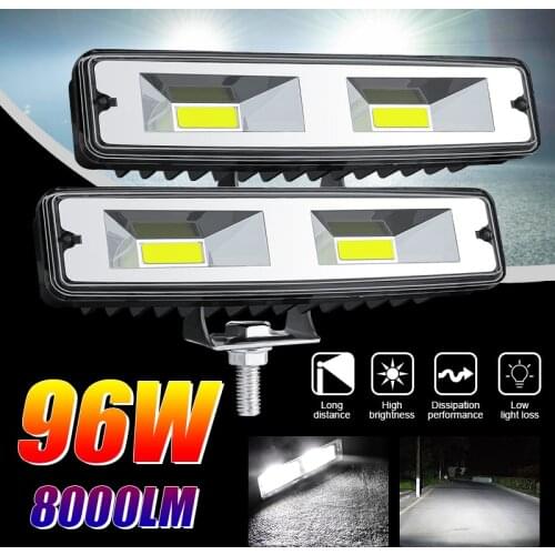 Led Work Lights for Tractors Flood Spot Combo 12v 24v 6 Inch 48W COB Led Bar Truck Offroad Barra ATV SUV 4x4 Headlight Motorbike