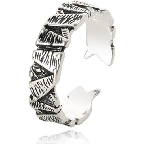 Retro Stone Pattern Mens Ring Patron Korean style Hip Hop Personality Finger Jewelry Men Women Alloy Rings Adjustable opening