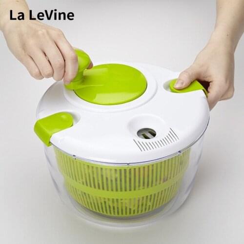 Kitchen Manual Vegetables Dryer MultiFunction Fruits Storage Basket Fruit Wash Clean Rotate Colander Spinner Accessories Tool