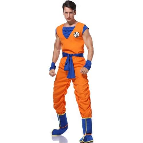 Adult Men Anime Goku costume Suit christmas costume set Fancy Halloween Cosplay Suit