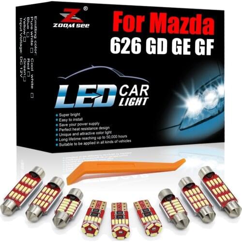 Brightest White Canbus LED Interior Kit For Mazda 626 GD GE GF 1988-2002 Car Auto Trunk Dome Map Roof Light Lamp Accessories