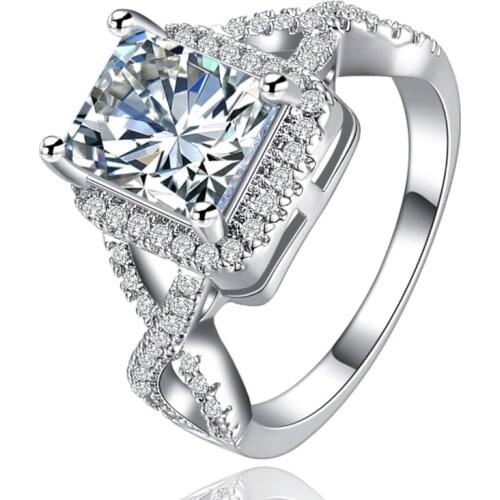 YaYI Fashion Womens Jewelry Ring CZ Silver Color Engagement Rings wedding Rings Party Rings gift