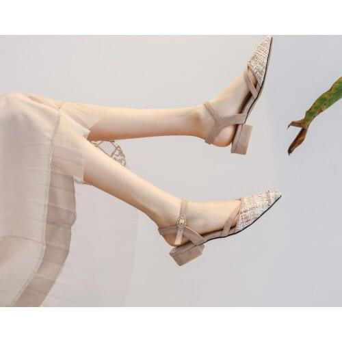 Womens Sandals Buckle Strap Package Toe Female 2019 New Summer Wild Pointed Soft Flat Womens Shoes