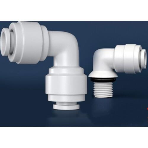 1/4" 3/8" OD Hose Tube 1/4" 1/2" 3/4" 1/8" Plastic Pipe Quick Connectors RO Water Elbow Fittings Water Purifier Pipe Fitting
