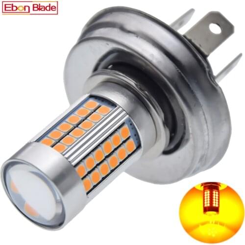 1Pcs P45T R2 LED Bulb Amber 12V Motorbike Headlight 3030 66 SMD Tractor Forklift Motocycle Scooter Replacement Headlamp Light DC