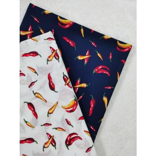50cm X 70cm Pepper Chilli Printed Fabric Cotton Poplin Thin Fabric Summer Dress Shirt Clothing Fabric Patchwork Tissue Textile
