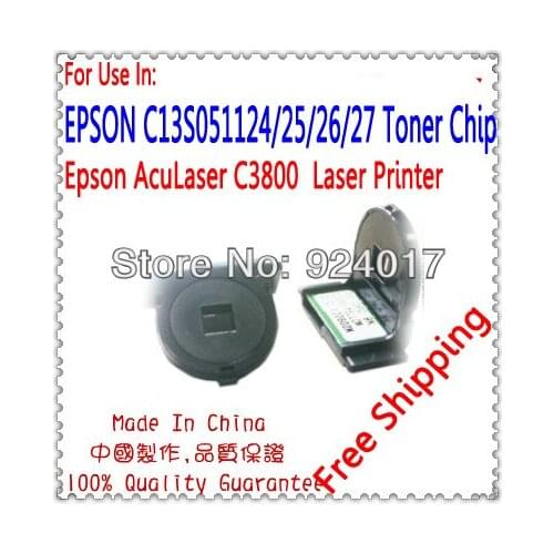 For Epson C13S051124 C13S051125 C13S051126 C13S051127 Refill Toner Cartridge Chip,For Epson 3800 C3800 DN DTN Printer Toner Chip