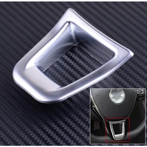 CITALL Chrome Plated Car Steering Wheel Button Knob Trim Cover ABS Plastic Sticker Fit for VW GOLF MK7 JETTA MK5 MK6 2015