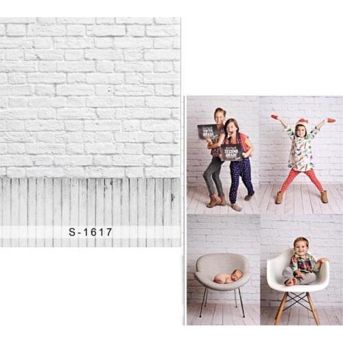 DAWNKNOW White Brick Wall Vinyl Photography Background For Newborn New Fabric Polyester Backdrop For Children Photo Studio 1617