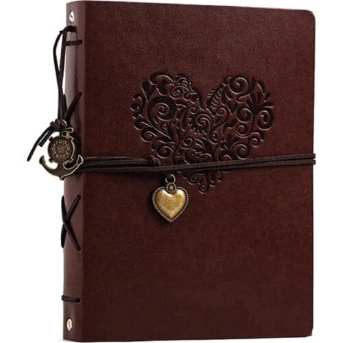 Photo Album Vintage Leather Scrapbook Wedding Guest Refillable Black Pages Birthday Gift Anniversary Present