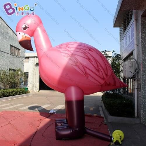 Customized 4mH Giant Inflatable Cartoon Flamingo For Party Decoration / Blow Up Pink Flamingo - BG-F0093