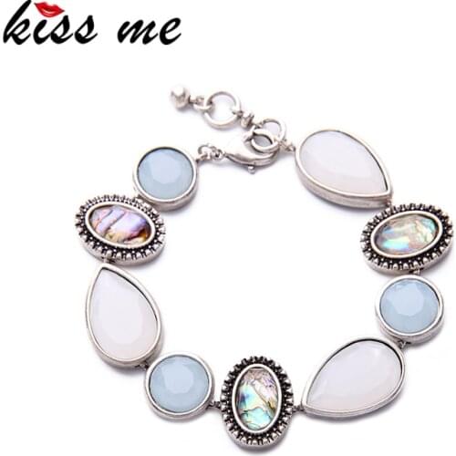 KISS ME Multicolor Geometric Charm Bracelets New Design 2017 Fashion Jewelry Women Party Accessories