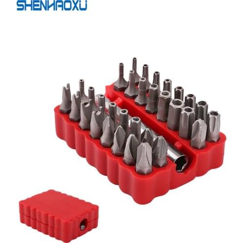 33pcs Security Tamper Proof Bit Spanner Tri Wing Torx Hex Star Spanner Screwdrive Magnetic Bit Holder Screw Driver Bits