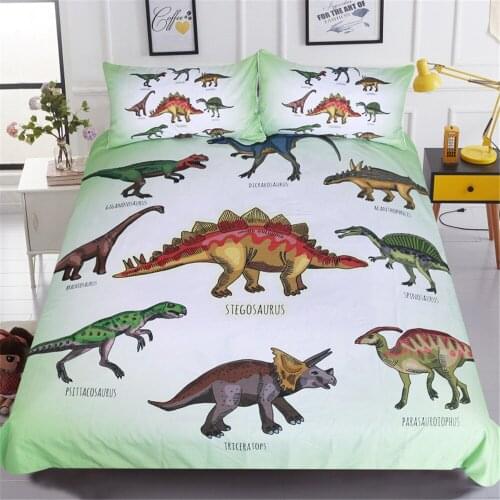 Cartoon Dinosaur Bedding Set Jurassic World Tyrannosaurus Children super love gift Quilt Cover Home Textiles