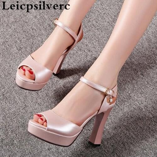 Summer fashion elegance high heel sandals buckled ladies' women sandals