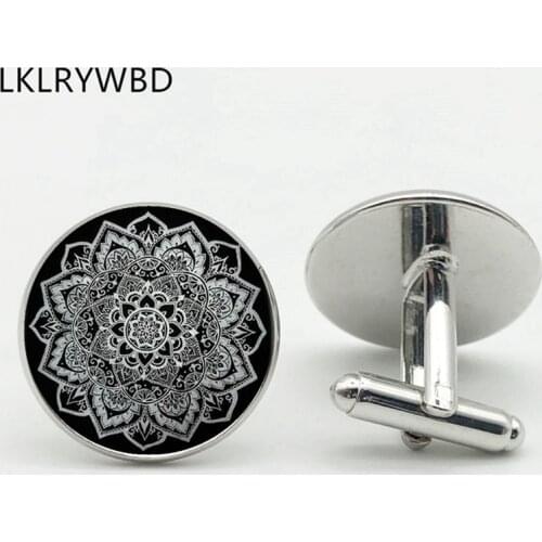 LKLRYWBD / Mandala Flower Pattern Cufflinks Shirt Cufflinks Men and Women Fashion Personality Gifts