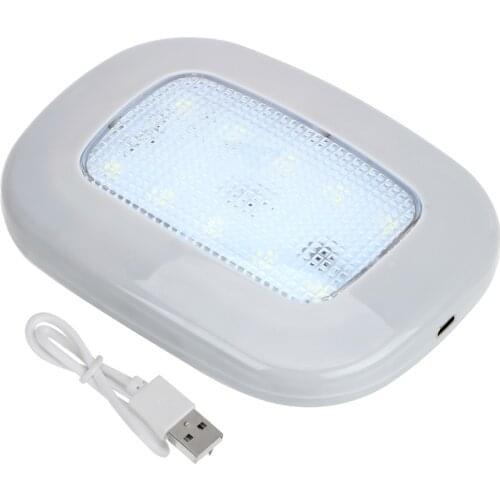 Magnet Dome Light Auto Interior Light Vehicle Roof Ceiling Lamp Universal 10 LED Trunk Lamp Car Reading Light USB Charging White