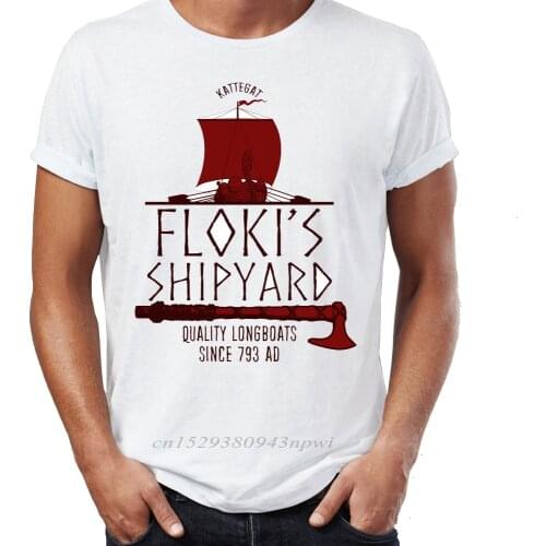 Mens T Shirt Vikings Flokis Shipyard Floki Badass Awesome Mens Tshirt Hip Hop Streetwear New Arrival Male Clothes
