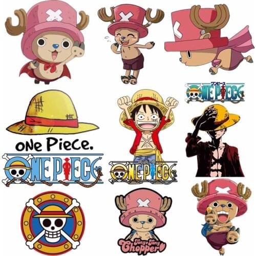 Iron on Transfer Anime One Piece Patches for Clothing Applique Heat Transfer Vinyl Letter Stickers Applications for Clothes DIY