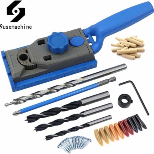 6/8/10/12mm Pocket Hole Doweling Jig Kit Drill Guide Making Straight Inclined Hole Puncher DIY Carpentry Woodworking Tools